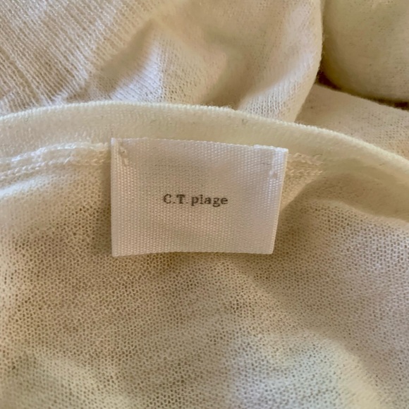 C.T. Plage Off-White Light Wool V-Neck Pullover Size 38 - Picture 3 of 6